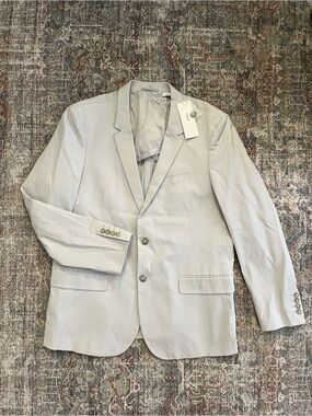 DKNY Light Grey Cotton Stretch Blazer (XL)